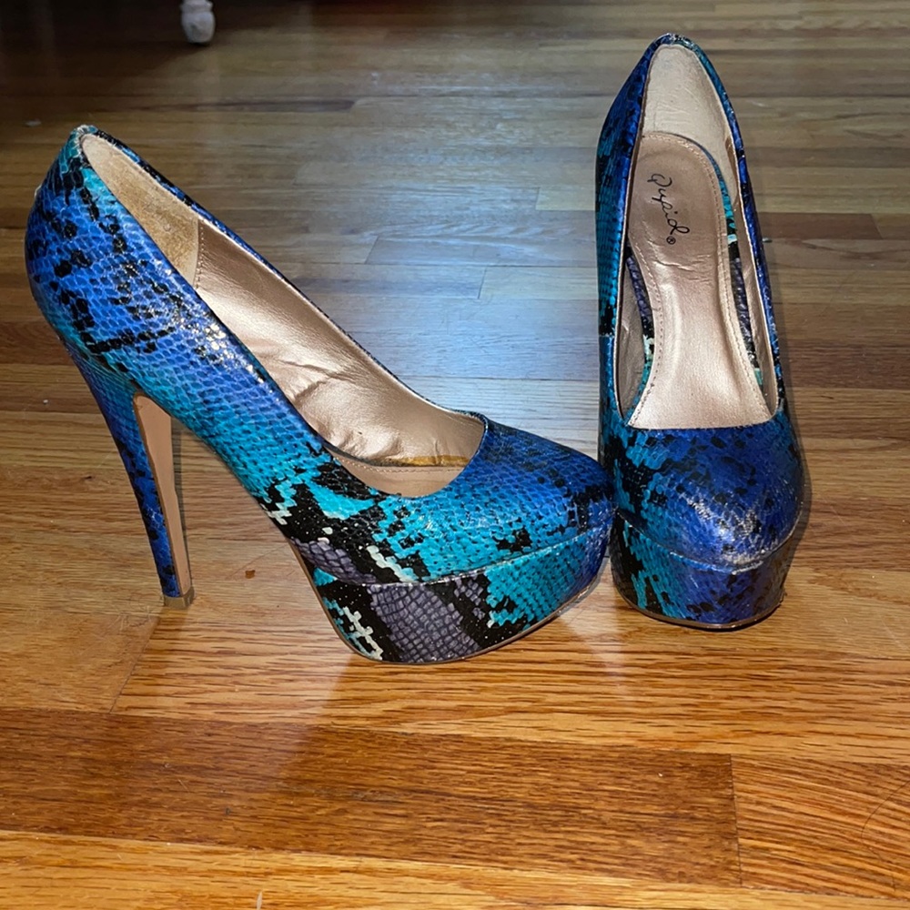 Snakeskin high heels